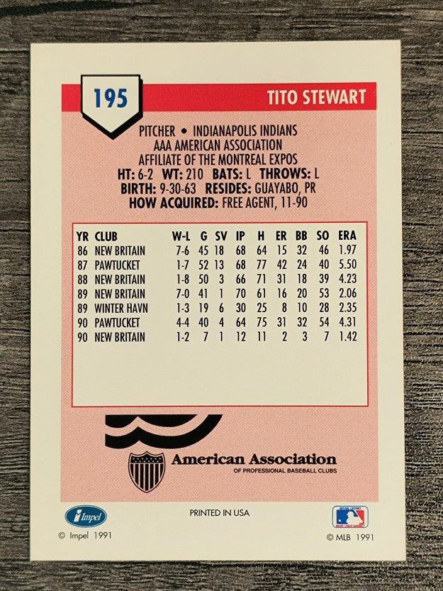 1991 Line Drive AAA #195 Tito Stewart