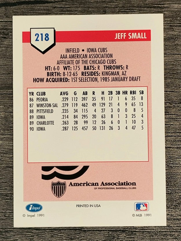 1991 Line Drive AAA #218 Jeff Small