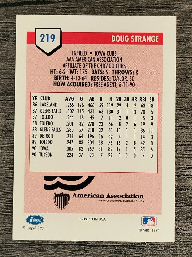 1991 Line Drive AAA #219 Doug Strange