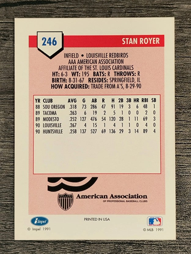 1991 Line Drive AAA #246 Stan Royer
