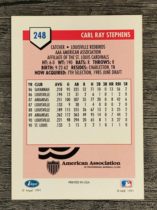 1991 Line Drive AAA #248 Carl Ray Stephens