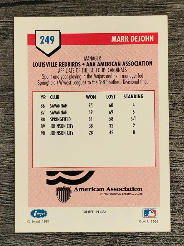 1991 Line Drive AAA #249 Mark DeJohn MG