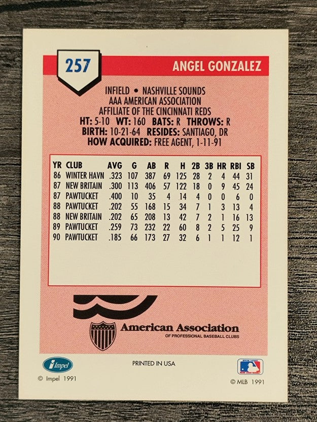 1991 Line Drive AAA #257 Angel Gonzalez