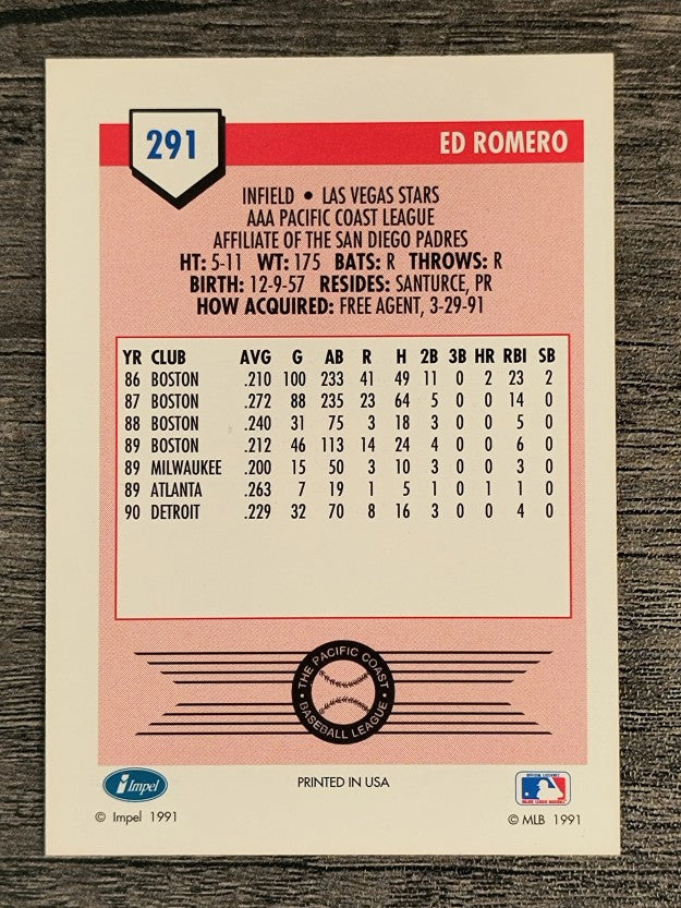 1991 Line Drive AAA #291 Ed Romero