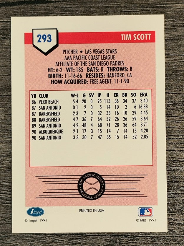 1991 Line Drive AAA #293 Tim Scott