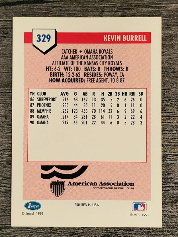 1991 Line Drive AAA #329 Kevin Burrell