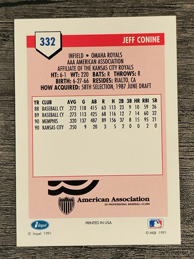 1991 Line Drive AAA #332 Jeff Conine