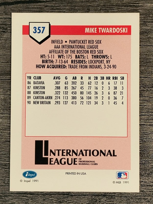 1991 Line Drive AAA #357 Mike Twardoski