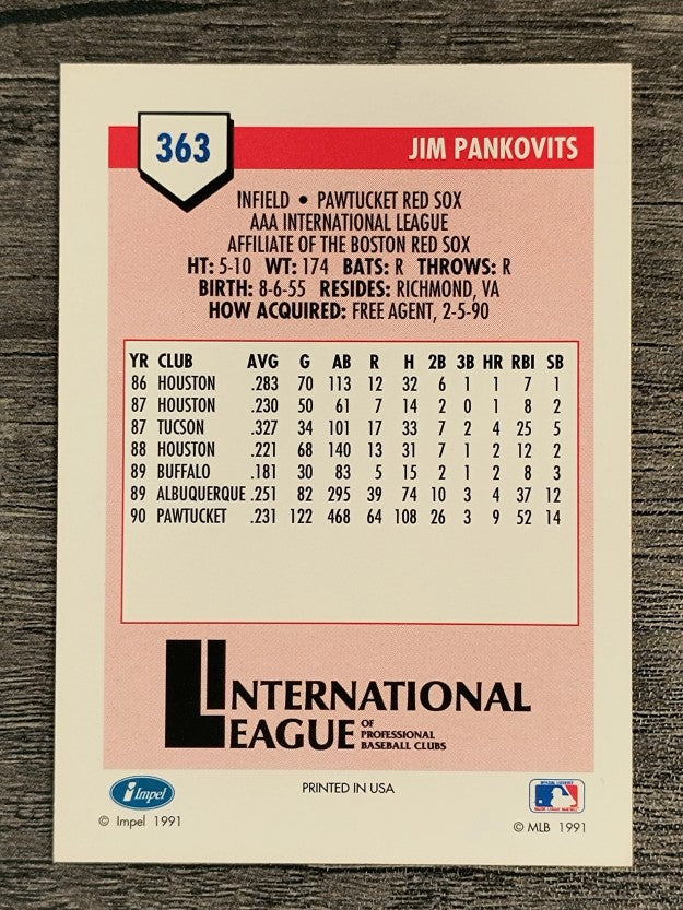 1991 Line Drive AAA #363 Jim Pankovits