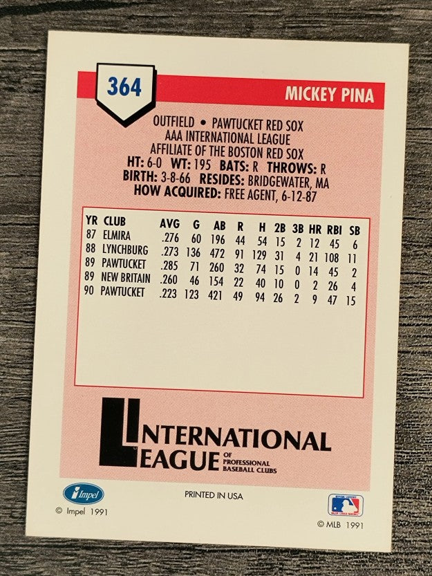 1991 Line Drive AAA #364 Mickey Pina