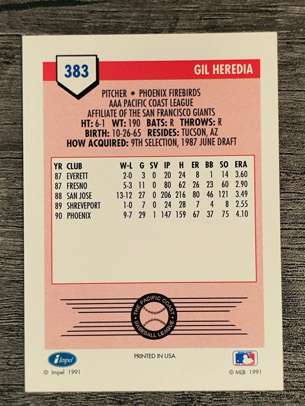 1991 Line Drive AAA #383 Gil Heredia