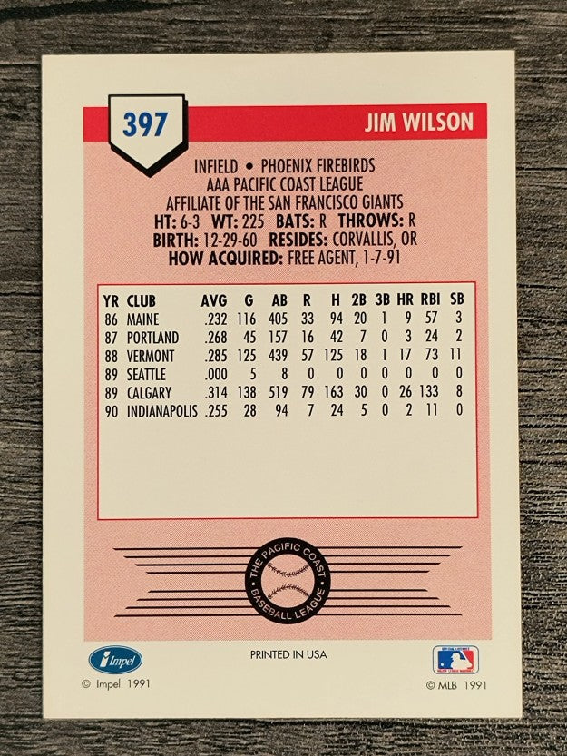 1991 Line Drive AAA #397 Jim Wilson