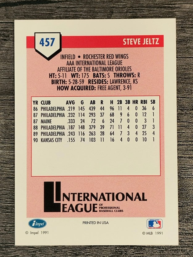 1991 Line Drive AAA #457 Steve Jeltz