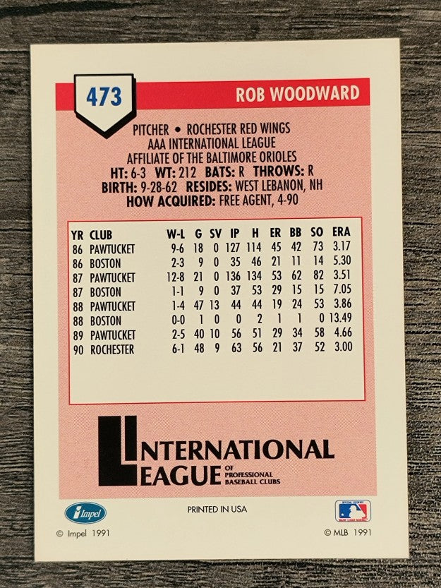 1991 Line Drive AAA #473 Rob Woodward