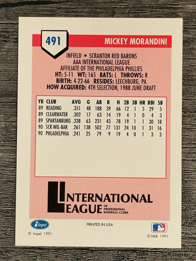 1991 Line Drive AAA #491 Mickey Morandini