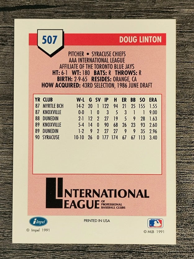 1991 Line Drive AAA #507 Doug Linton