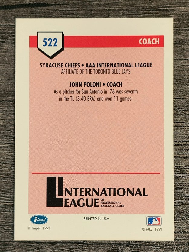 1991 Line Drive AAA #522 John Poloni