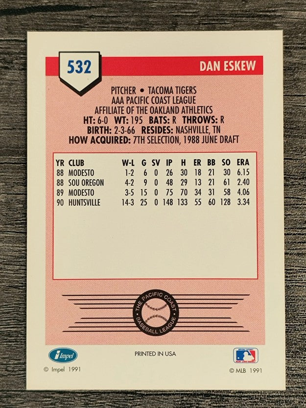 1991 Line Drive AAA #532 Dan Eskew