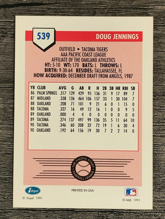 1991 Line Drive AAA #539 Doug Jennings