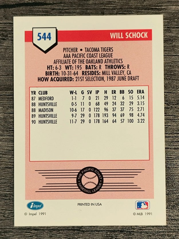 1991 Line Drive AAA #544 Will Schock
