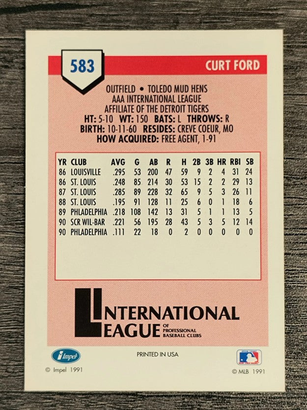 1991 Line Drive AAA #583 Curt Ford