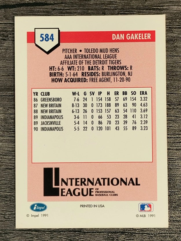 1991 Line Drive AAA #584 Dan Gakeler