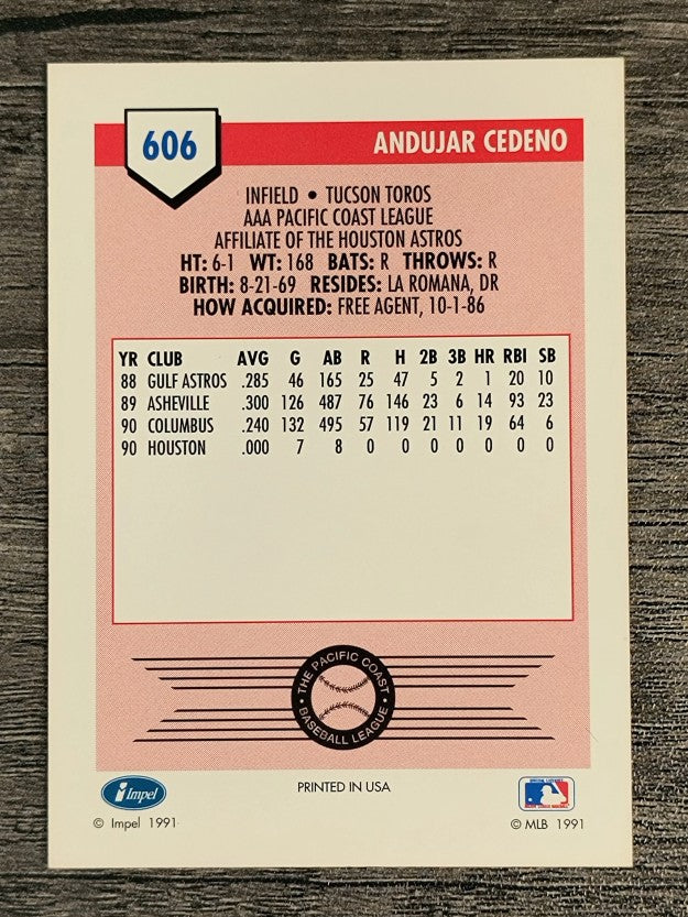 1991 Line Drive AAA #606 Andujar Cedeno