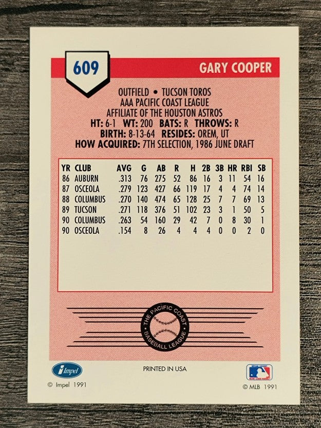 1991 Line Drive AAA #609 Gary Cooper
