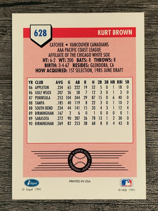 1991 Line Drive AAA #628 Kurt Brown