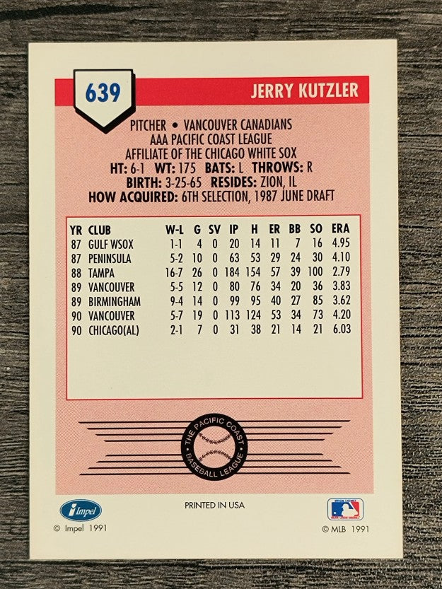 1991 Line Drive AAA #639 Jerry Kutzler
