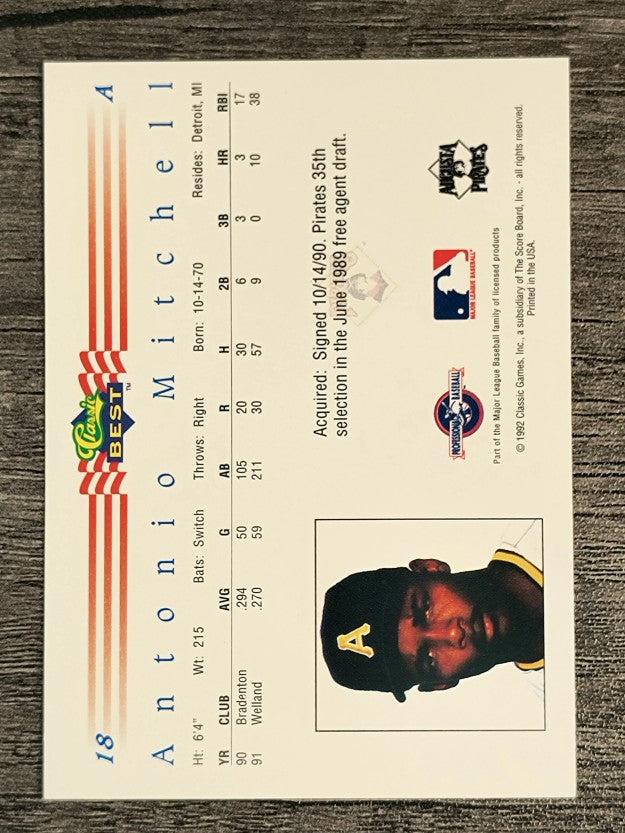 1992 Classic/Best #18 Antonio Mitchell