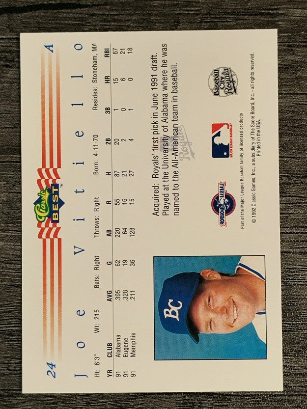 1992 Classic/Best #24 Joe Vitiello