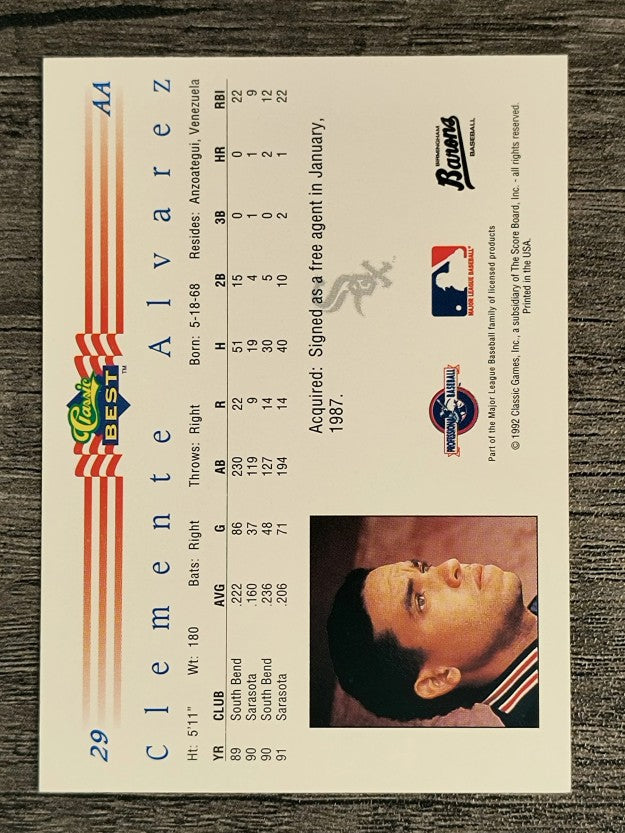 1992 Classic/Best #29 Clemente Alvarez