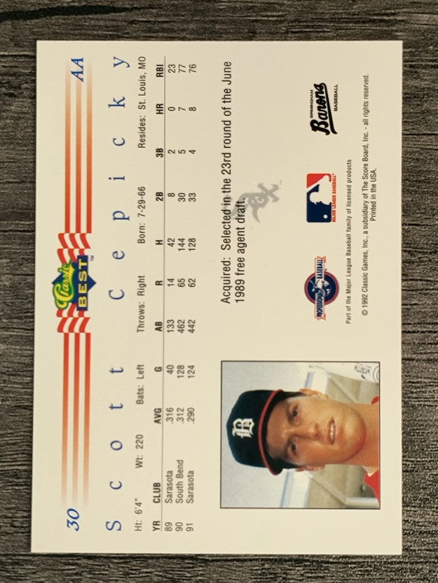 1992 Classic/Best #30 Scott Cepicky