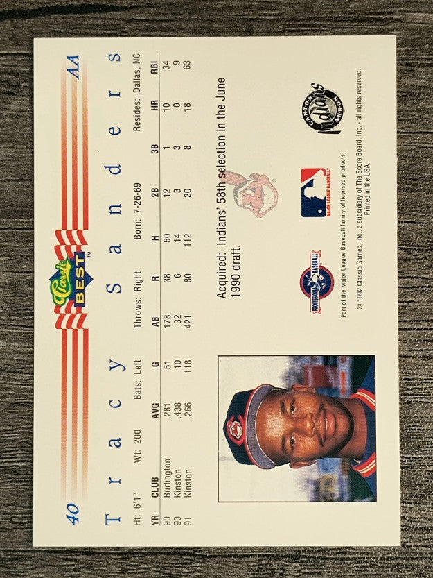 1992 Classic/Best #40 Tracy Sanders