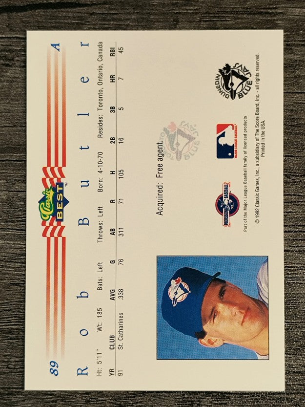 1992 Classic/Best #89 Rob Butler