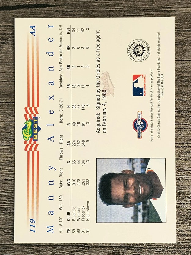 1992 Classic/Best #119 Manny Alexander