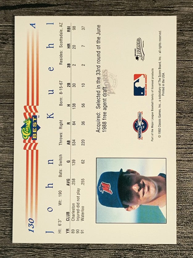 1992 Classic/Best #130 John Kuehl