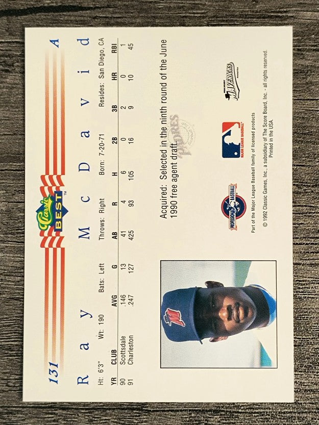 1992 Classic/Best #131 Ray McDavid