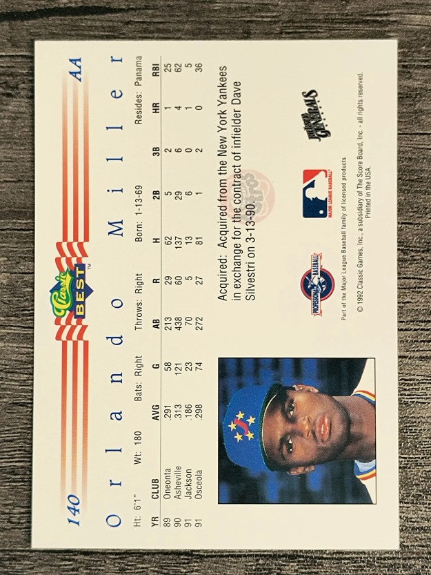 1992 Classic/Best #140 Orlando Miller