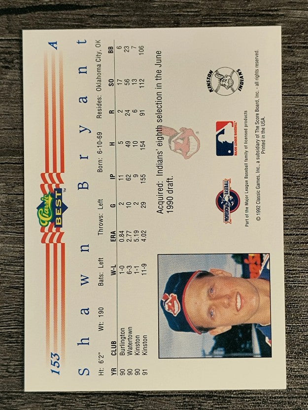 1992 Classic/Best #153 Shawn Bryant