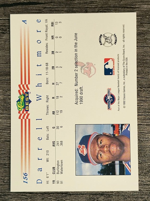 1992 Classic/Best #156 Darrell Whitmore