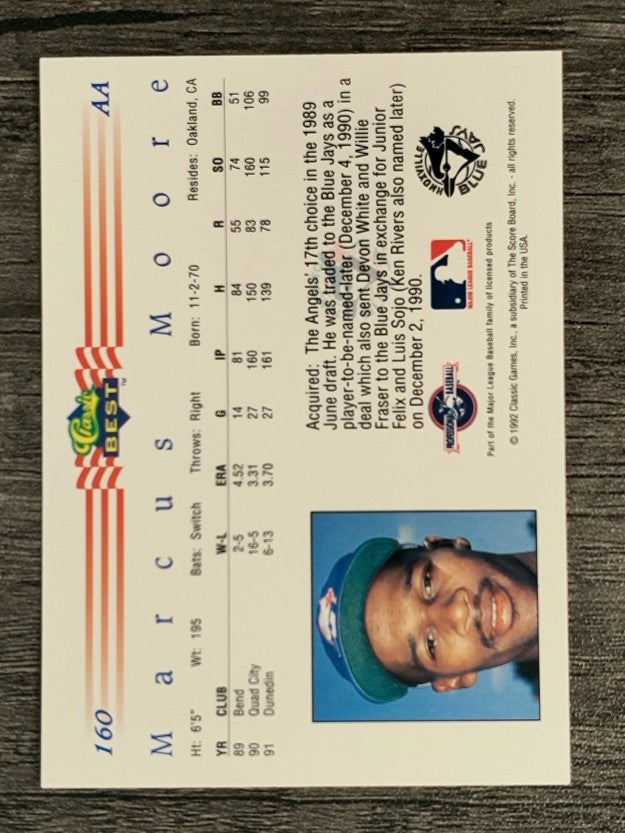 1992 Classic/Best #160 Marcus Moore