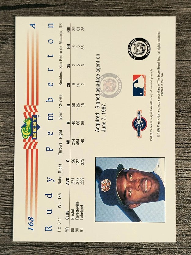 1992 Classic/Best #168 Rudy Pemberton