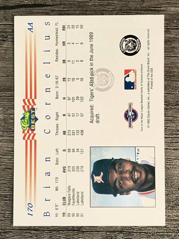 1992 Classic/Best #170 Brian Cornelius