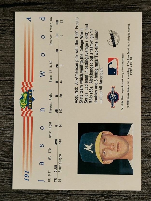 1992 Classic/Best #191 Jason Wood