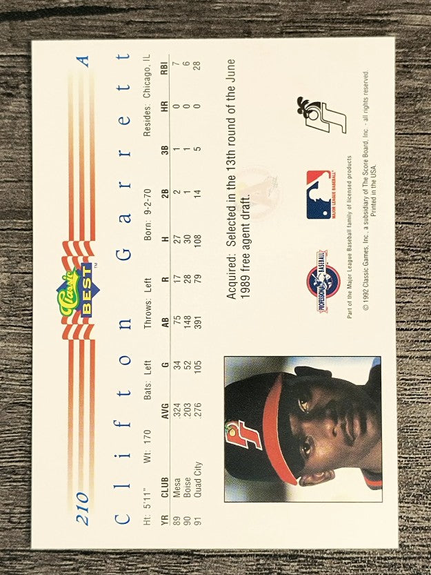 1992 Classic/Best #210 Clifton Garrett