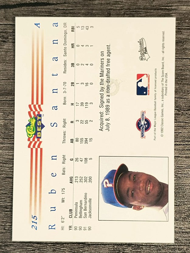 1992 Classic/Best #215 Ruben Santana