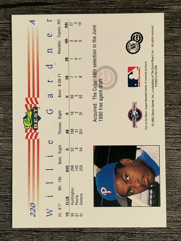 1992 Classic/Best #220 Willie Gardner