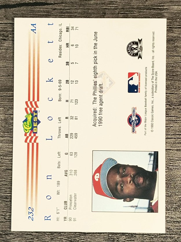 1992 Classic/Best #232 Ron Lockett
